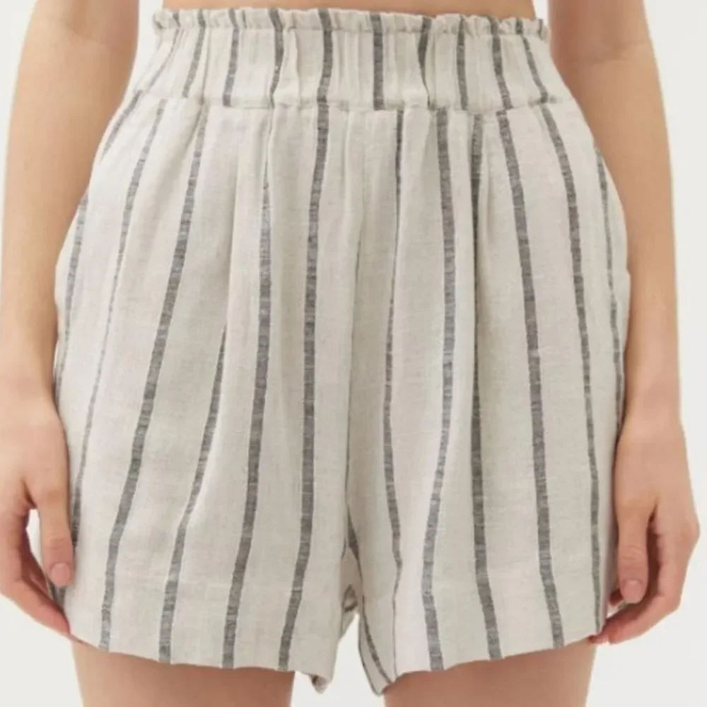 Urban Outfitters Linen Blend Striped Shorts